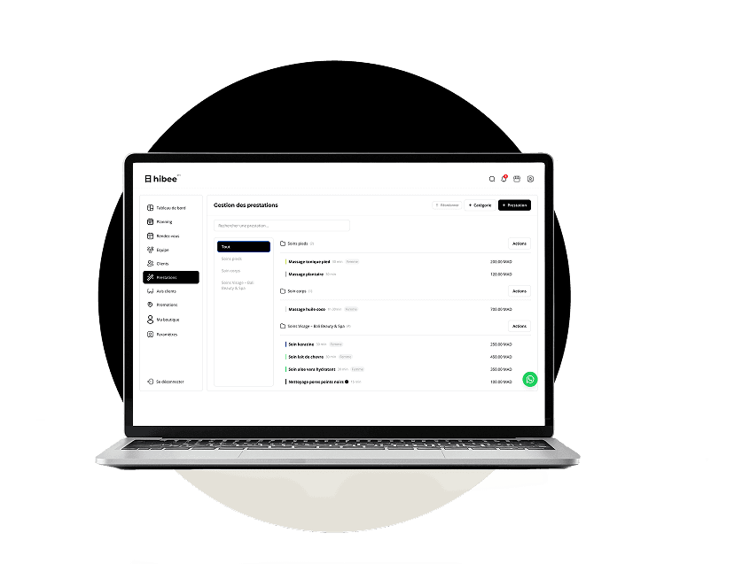 Gestion des prestations sur laptop