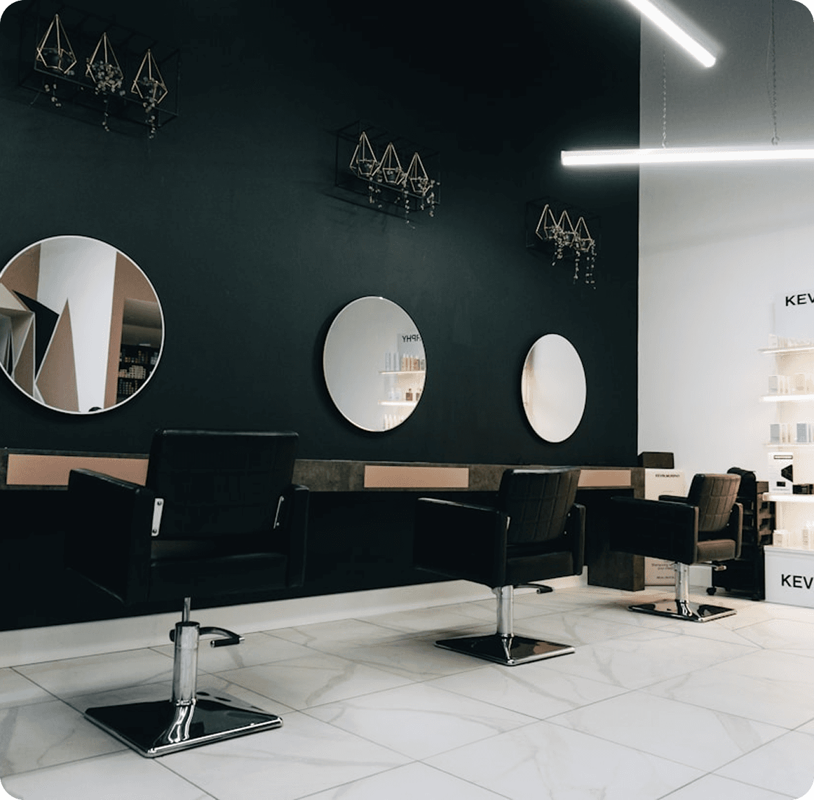 Intérieur d'un salon professionnel